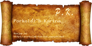 Porkoláb Karina névjegykártya